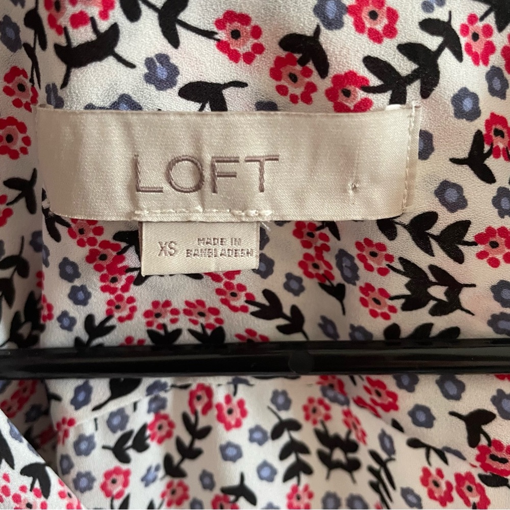 Loft Patchwork Collarless Utility Blouse - image 4